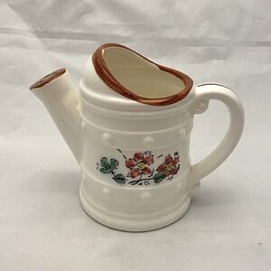 Hand painted Ceramic Watering Can, Vintage Japanese EUC
